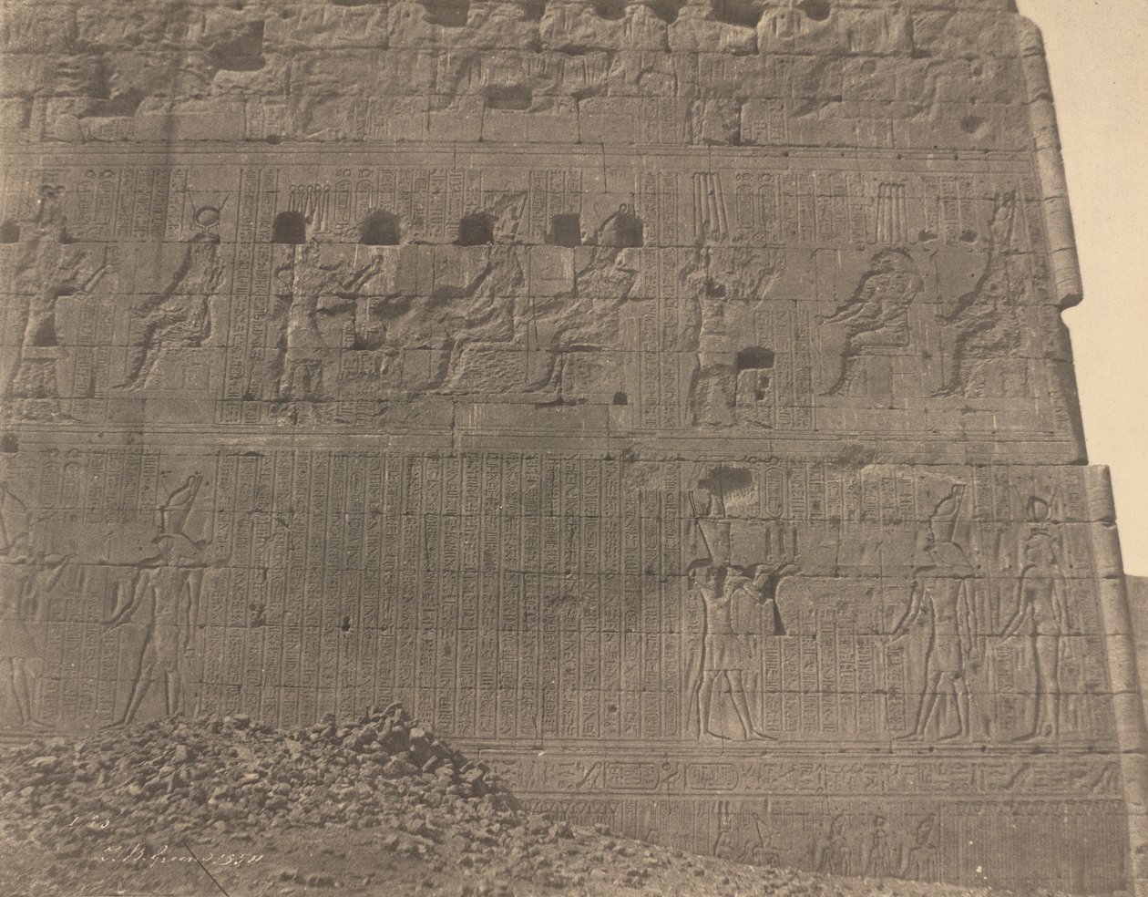 Edfu-Sochy a nápisy na orientální tváři, 1854. od John Beasley Greene