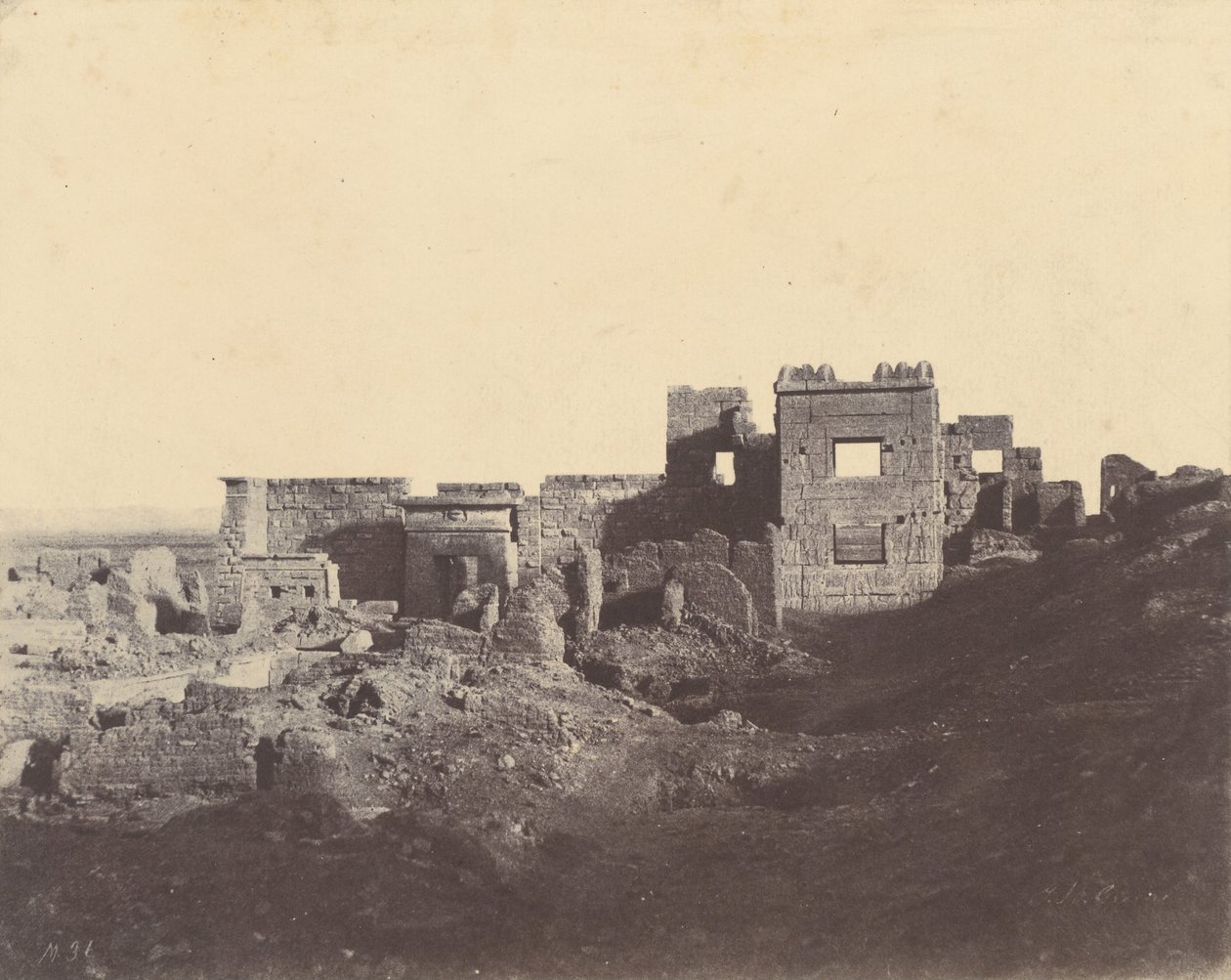 Medinet Habu. Pohled ze vstupu do paláce Ramses Méiamoun od John Beasly Greene