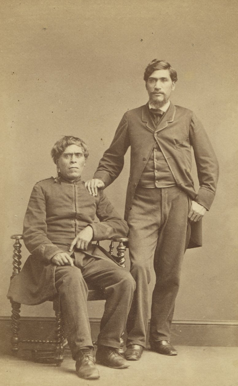 Wharepapa a Horomona Te Atua (Solomon the God) kolem roku 1863 (tisk alba) od John Beattie