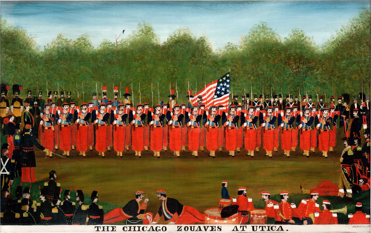 Chicago Zouaves v Utica, kolem roku 1860 od John Bernt Graff