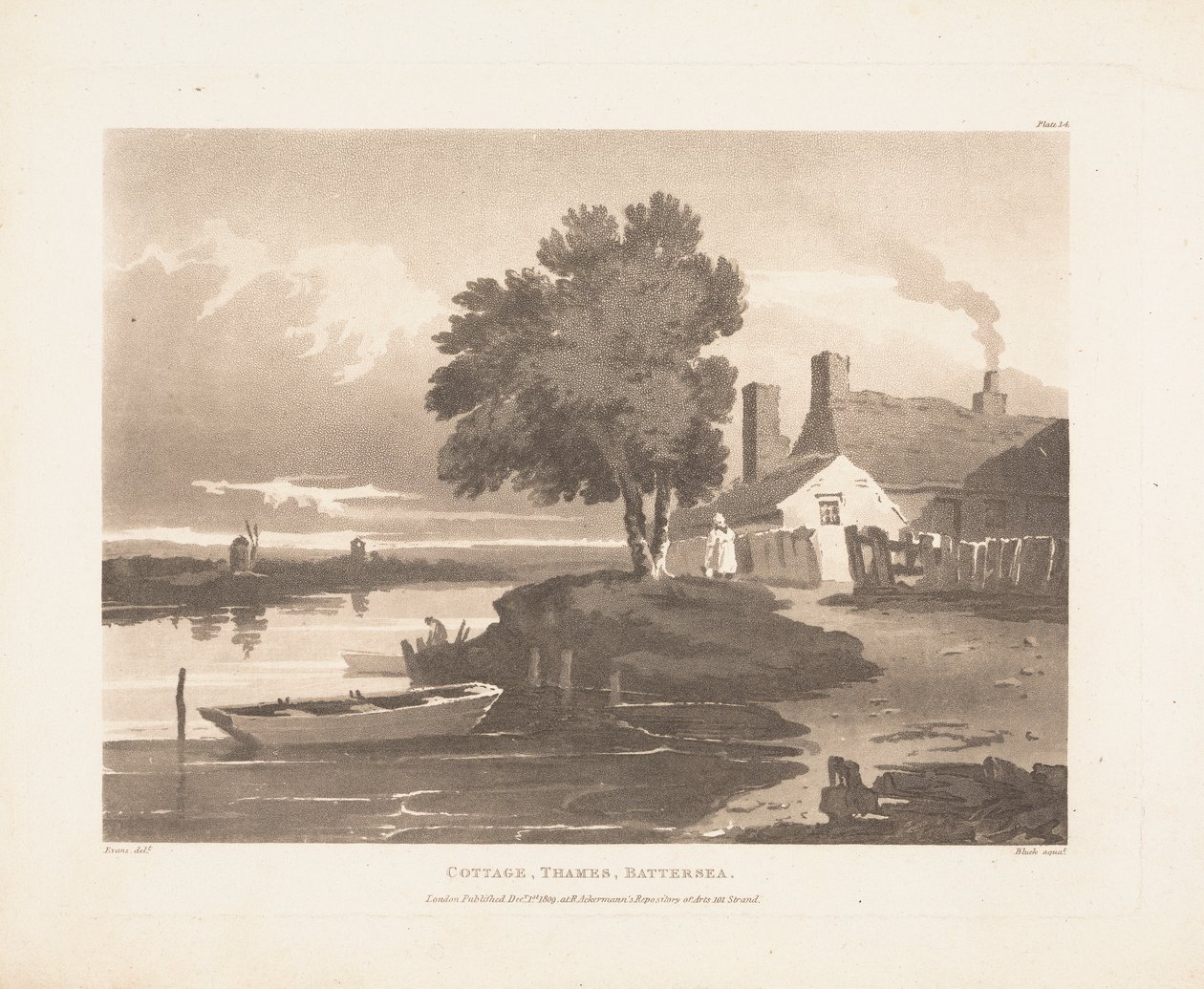 Chata, Temže, Battersea od John Bluck