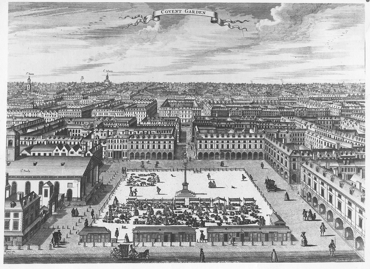 Covent Garden, kolem roku 1720 od John Bowles