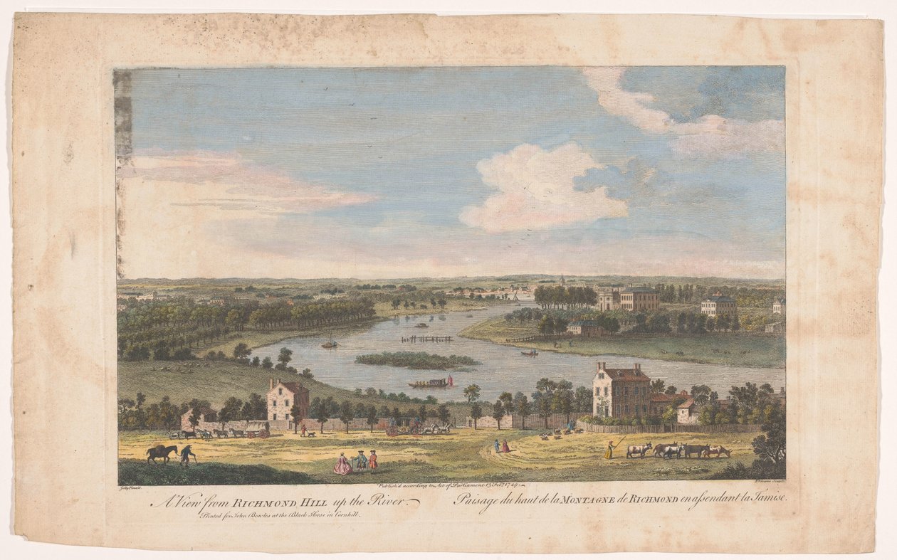 Pohled na řeku Temži v Richmondu při pohledu z Richmond Hill Pohled z Richmond Hill proti řece (název na objektu) od John Bowles