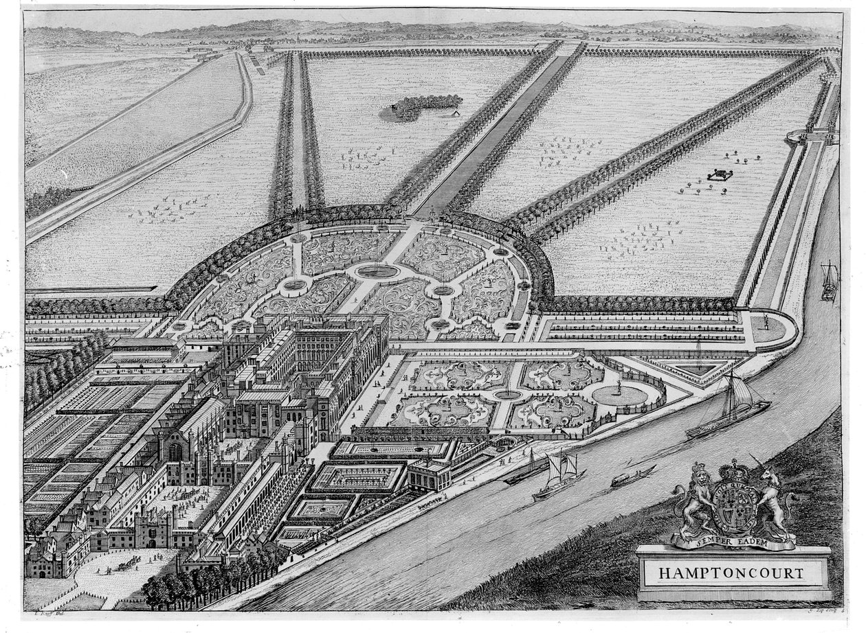 Palác Hampton Court, cca 1714-16 od John Bowles