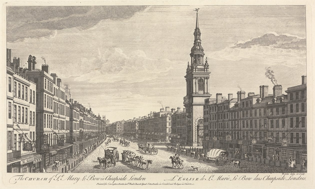 Kostel St. Mary le Bow v Cheapside London od John Bowles