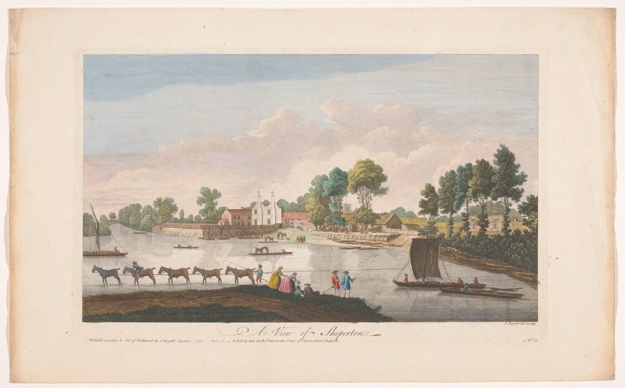 Pohled na vesnici Shepperton Pohled na Shepperton (titul na objektu) od John Boydell