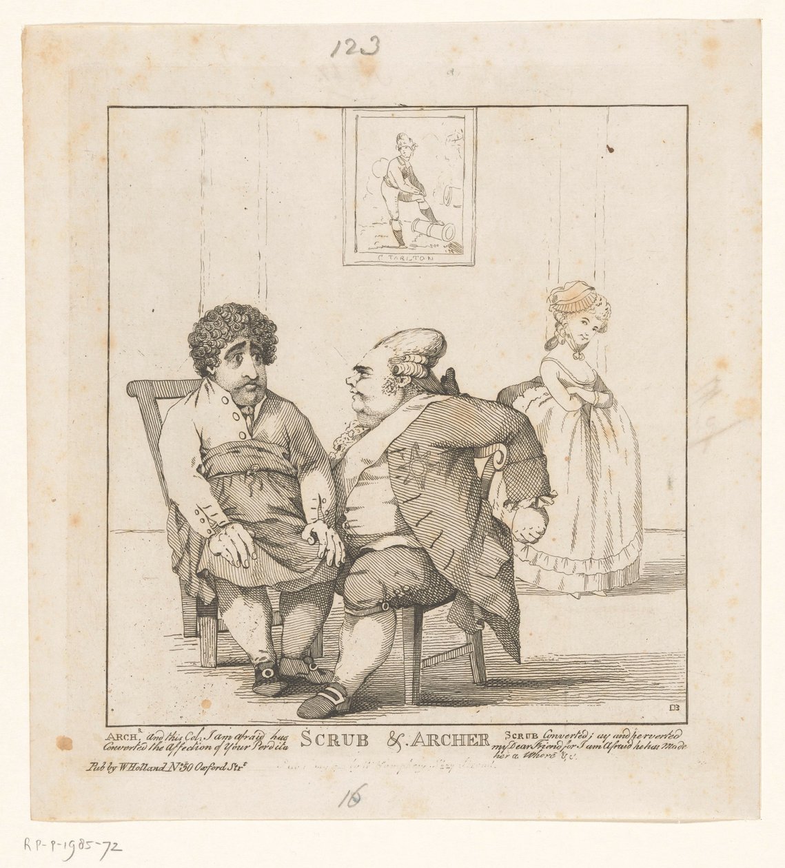 Spotprent Charles Fox a Frederick North, 1783 Scrub & Archer (název na objektu) od John Boyne