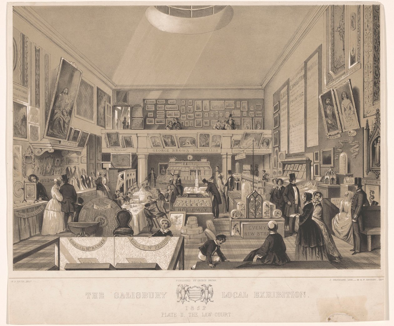 Místní výstava Interieur van de Law Court tijdens de Salisbury, 1852 Místní výstava v Salisbury 1852. Deska II, Soudní dvůr (název na předmětu) od John Brandard