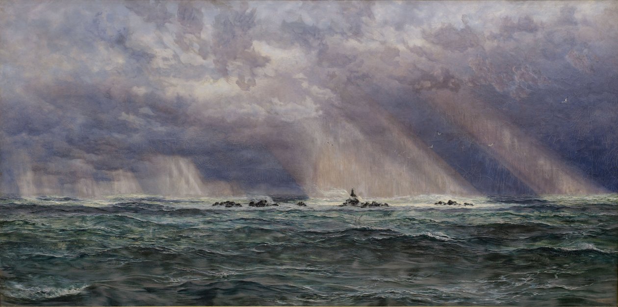 Severozápadní vichřice u majáku Longships od John Brett