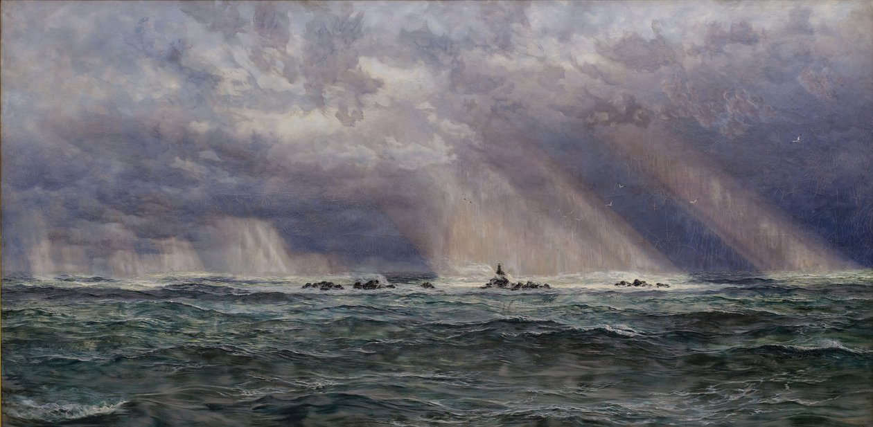 Severozápadní vichřice u majáku Longships, 1873. od John Brett