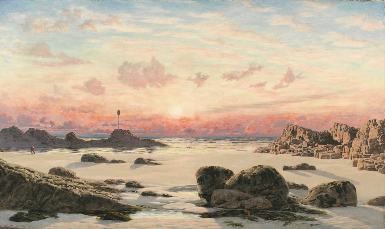 Bude Sands při západu slunce, 1874 od John Brett