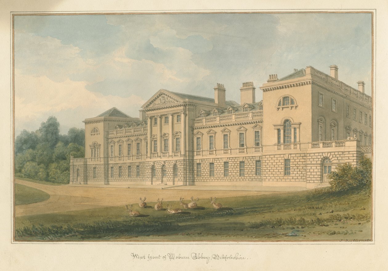 Bedfordshire - Woburn Abbey, 1824 od John Buckler