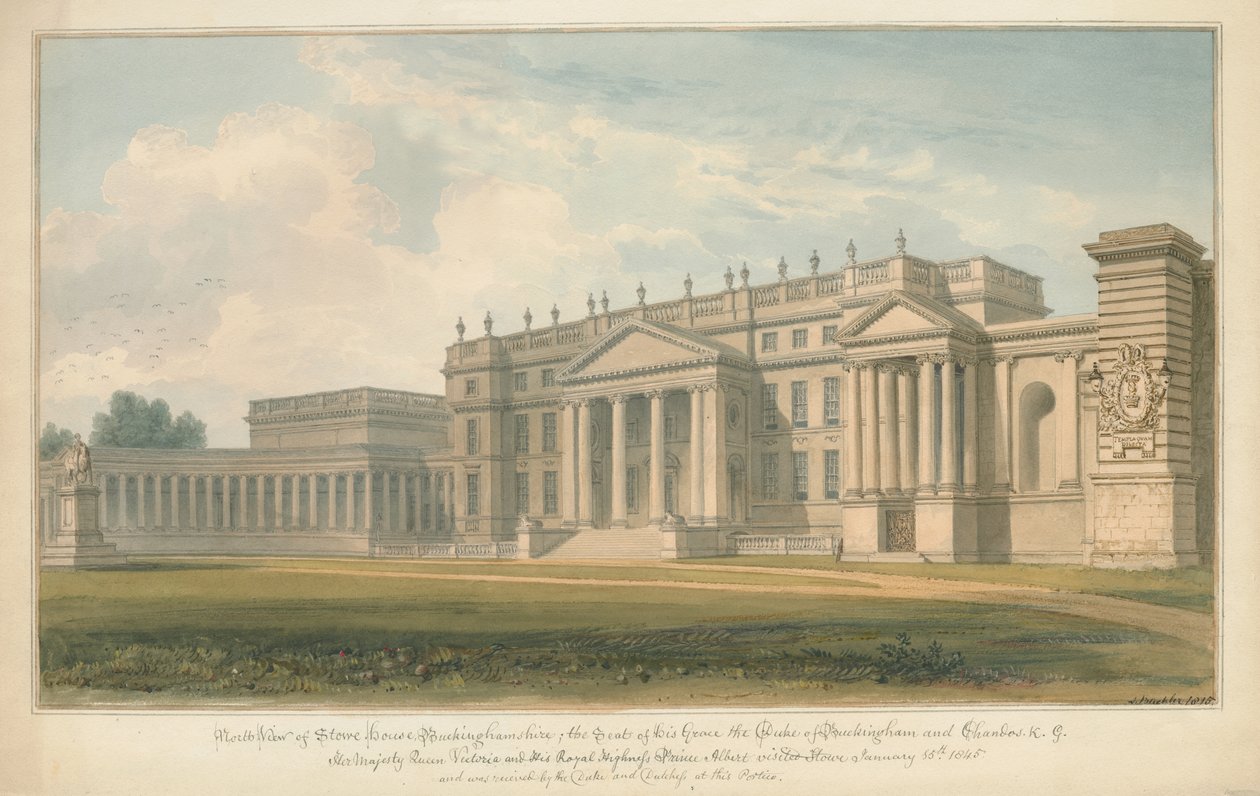 Buckinghamshire - Stowe House, 1815 od John Buckler