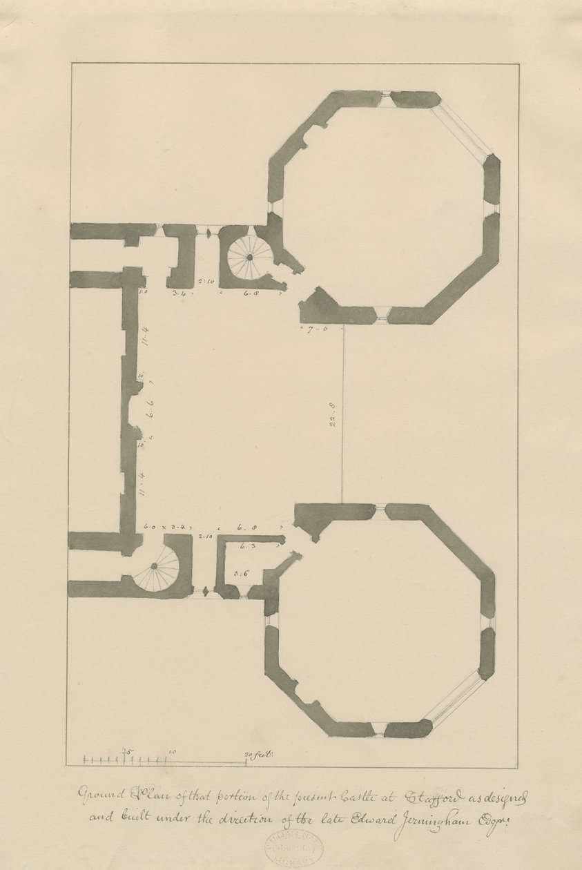 Castle Church - Stafford Castle: pencil and wash, nd [?19th cent] (kresba) od John Buckler