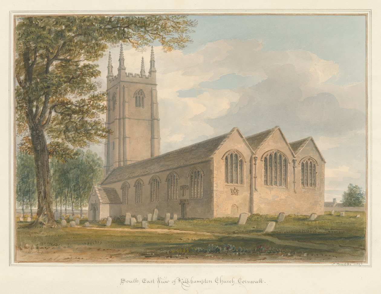 Cornwall - Kilkhampton Church, 1827 od John Buckler
