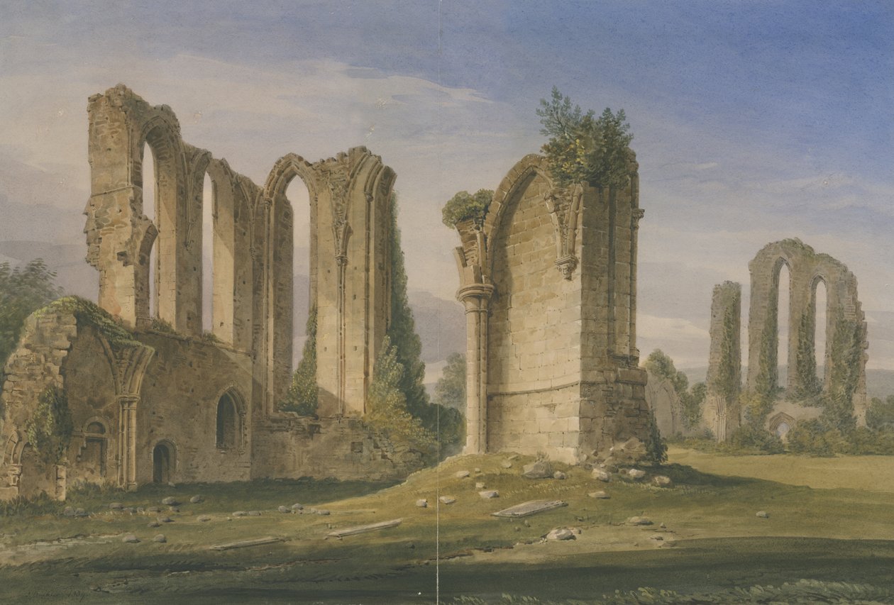 Croxden Abbey: malba vodovými barvami od John Buckler