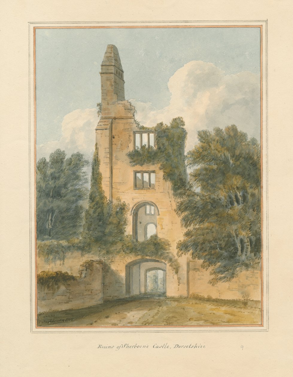 Dorset - Sherborne - Ruiny hradu, 1802 od John Buckler