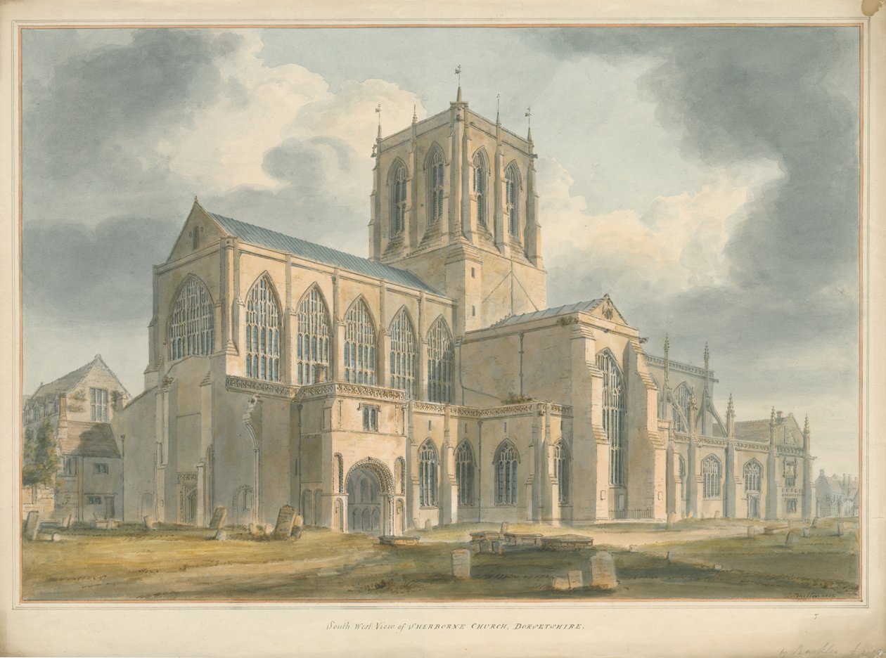 Dorset - Sherborne Church, 1802 od John Buckler