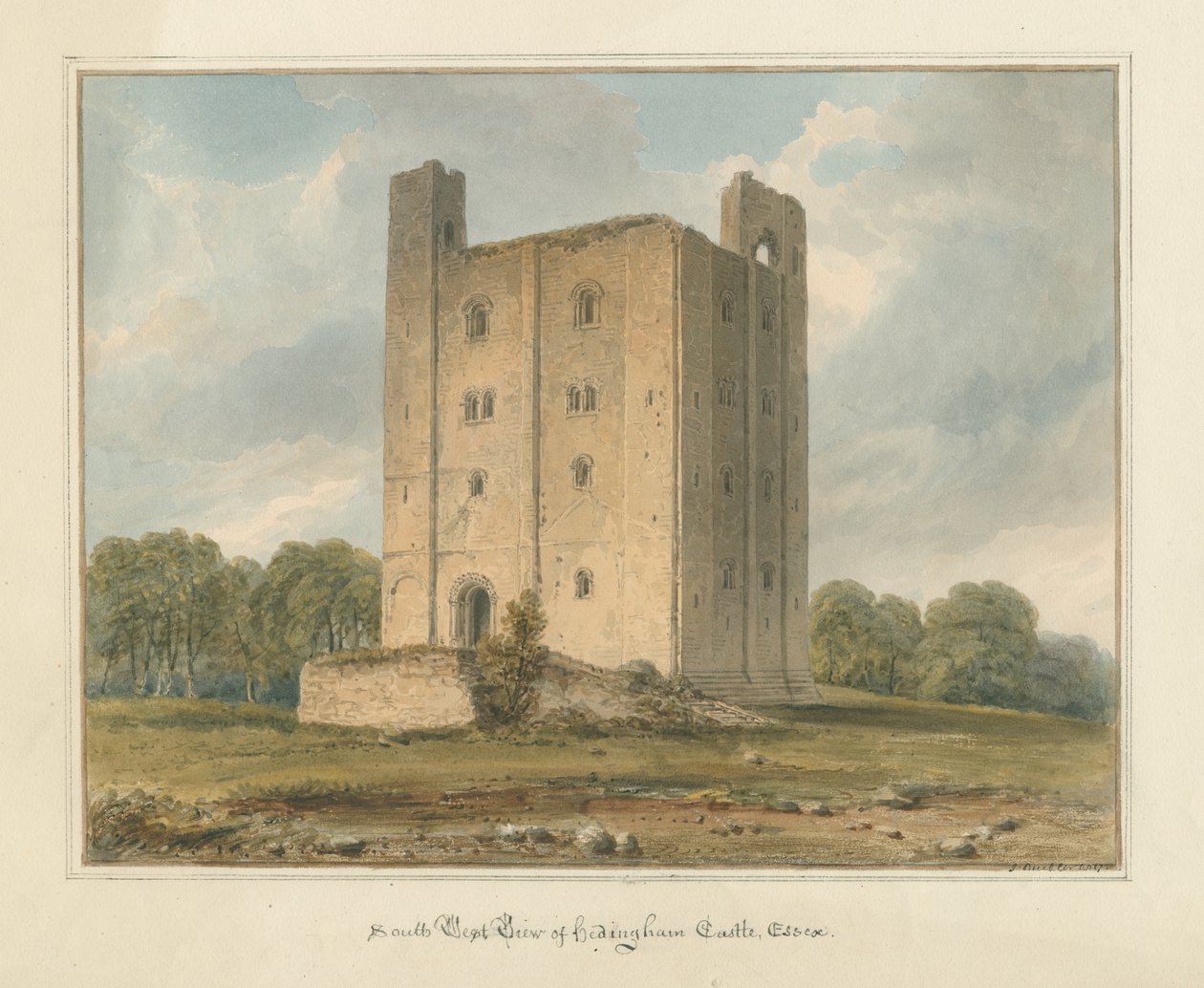 Essex – hrad Hedingham od John Buckler