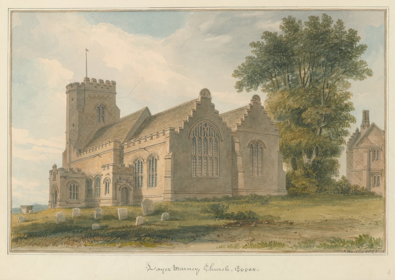 Essex - Layer Marney Church, 1825 od John Buckler