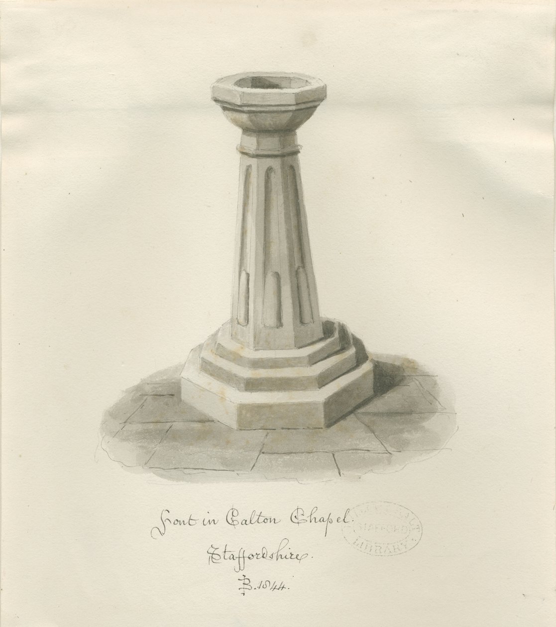 Font v Calton Chapel - nyní 