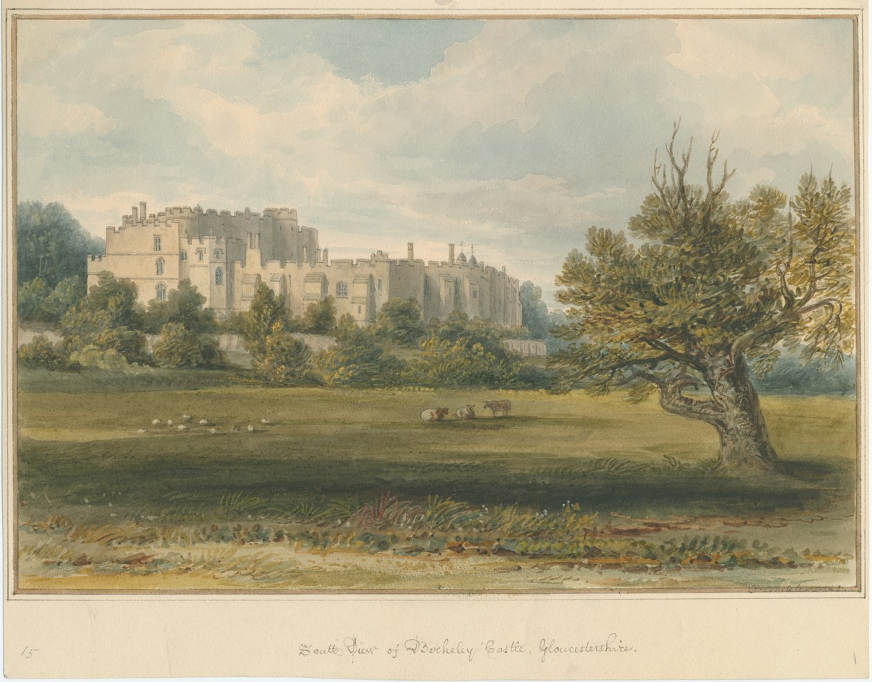 Gloucestershire – hrad Berkeley od John Buckler