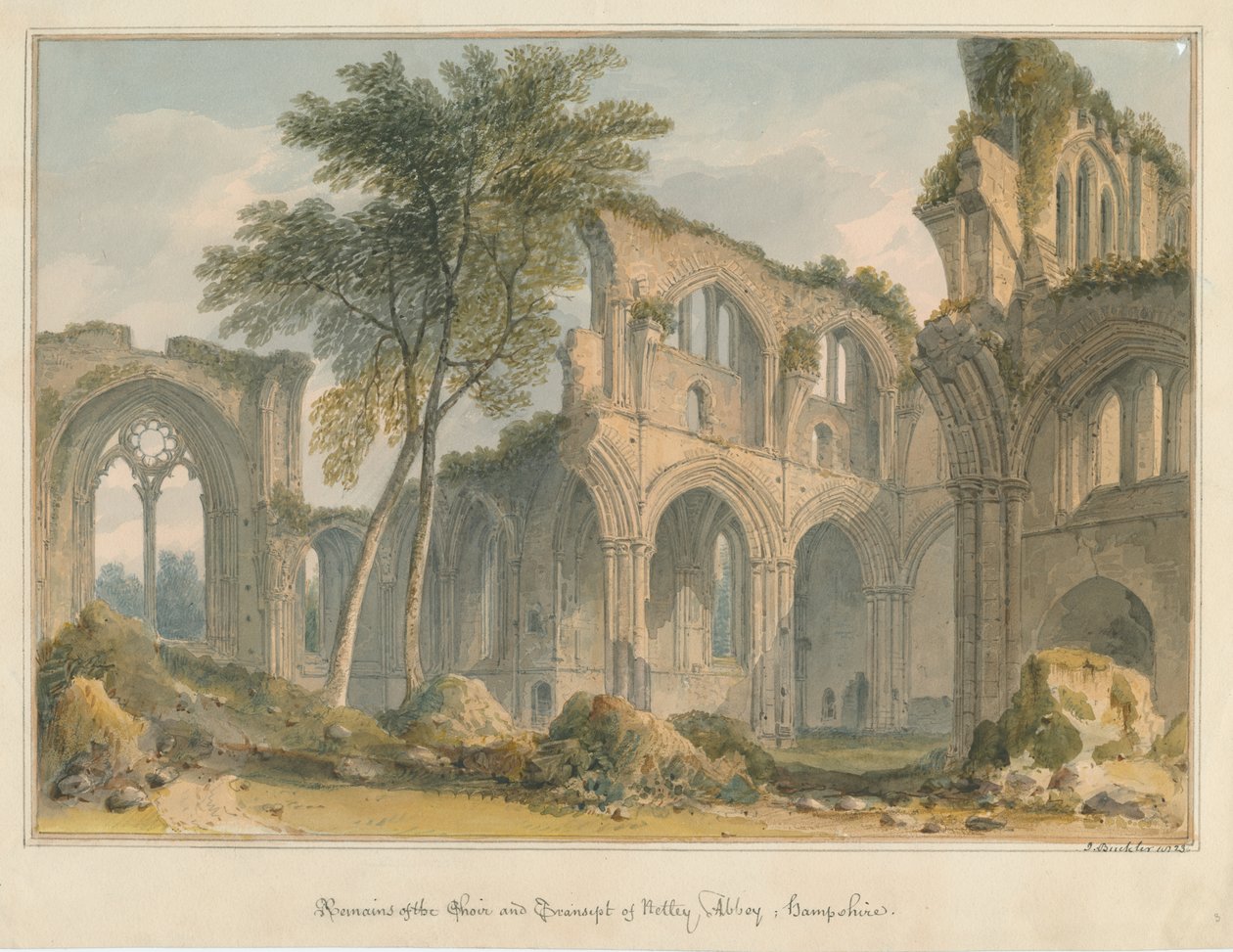 Hampshire - Netley Abbey - Remains, 1823 od John Buckler
