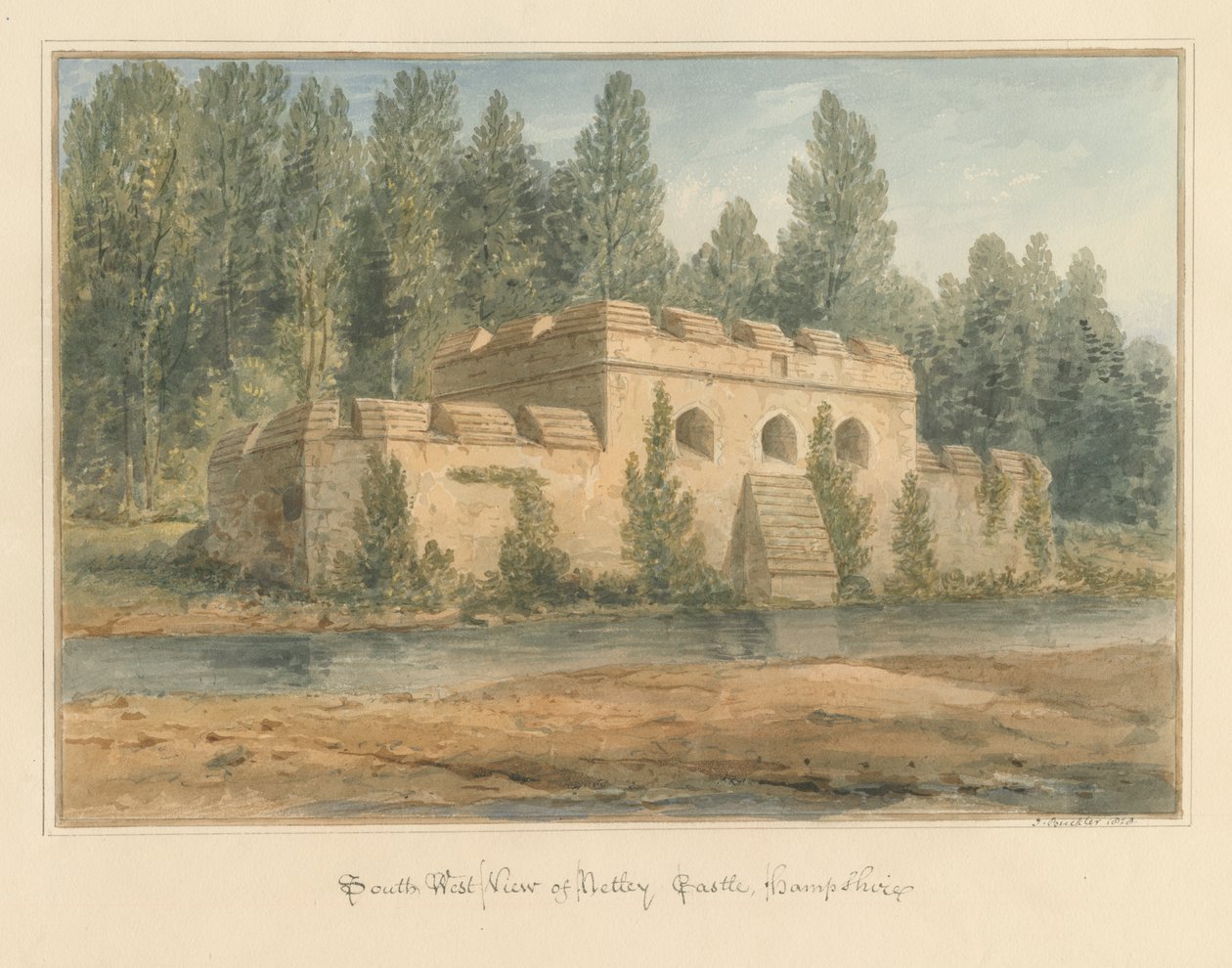 Hampshire - Netley Castle, 1828 od John Buckler
