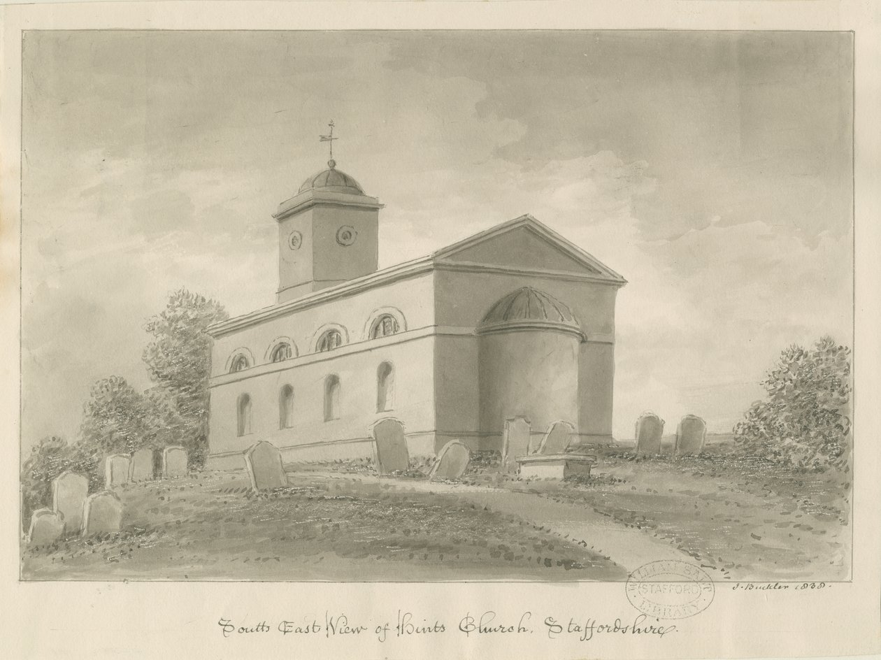 Kostel rad: kresba sépie od John Buckler