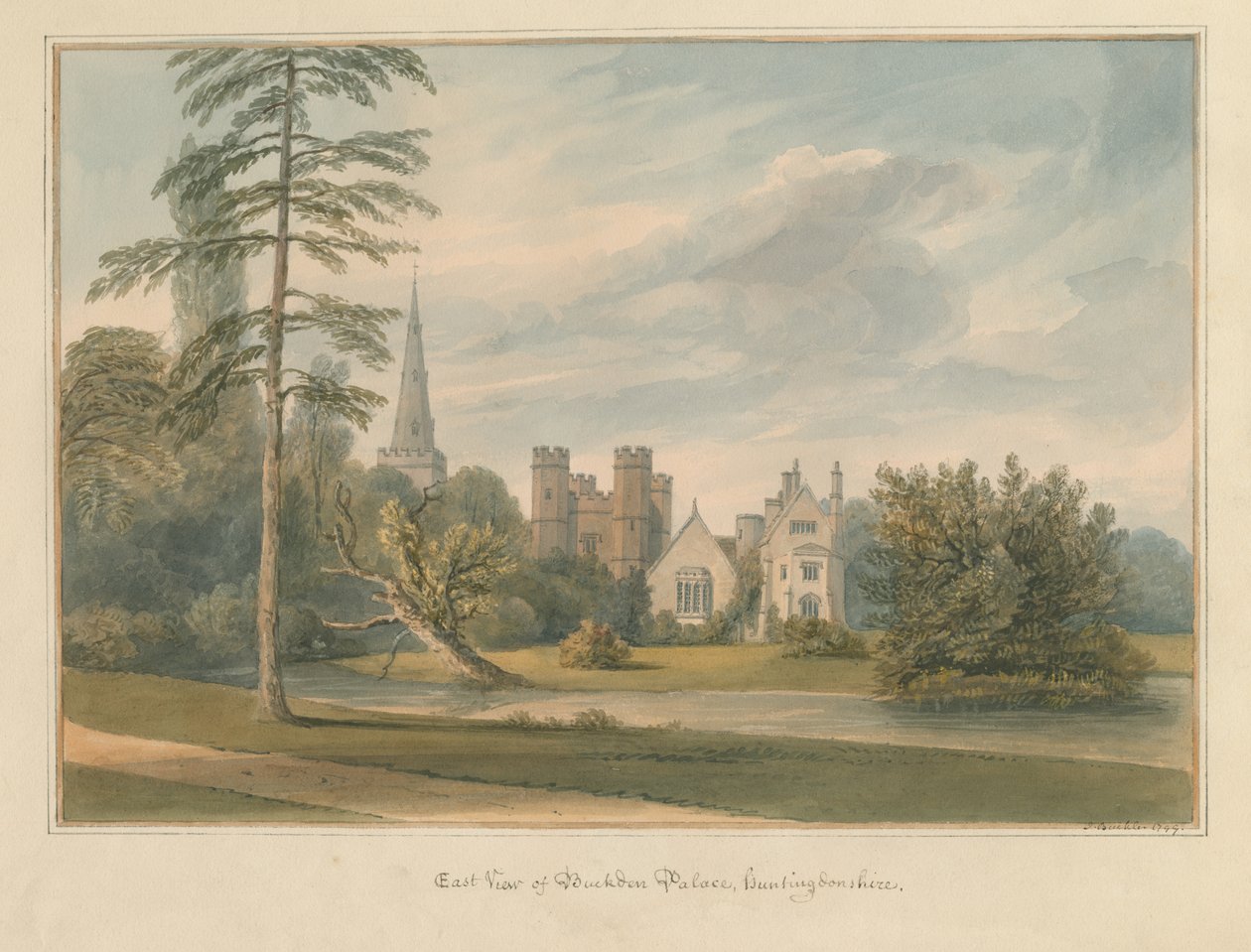 Huntingdonshire - Buckdenský palác, 1799 od John Buckler