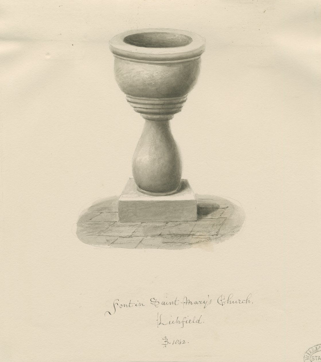 Lichfield - Font v kostele St. Mary