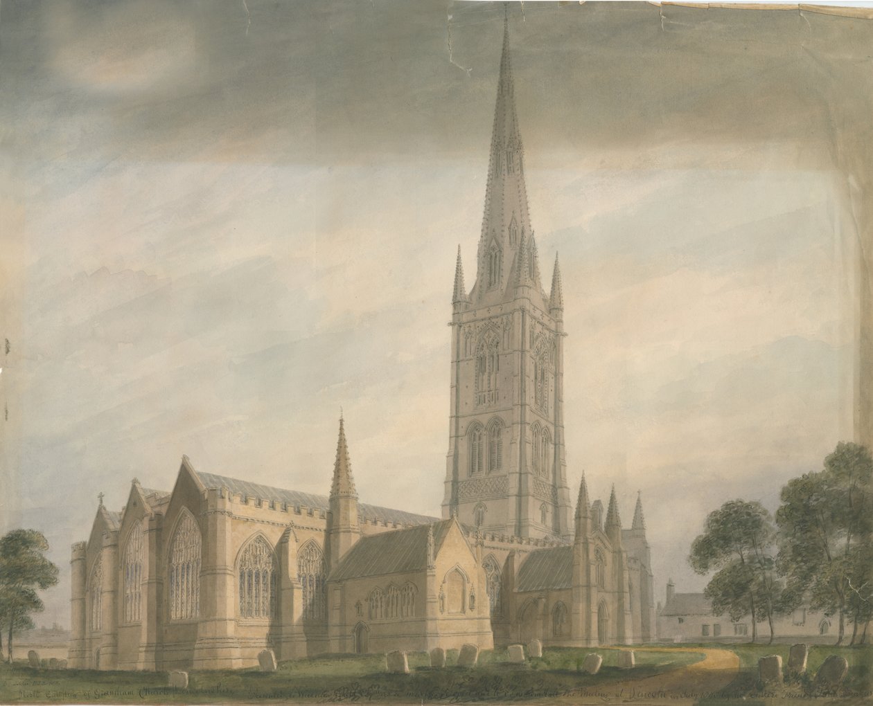 Lincolnshire - Grantham Church, 1811 od John Buckler