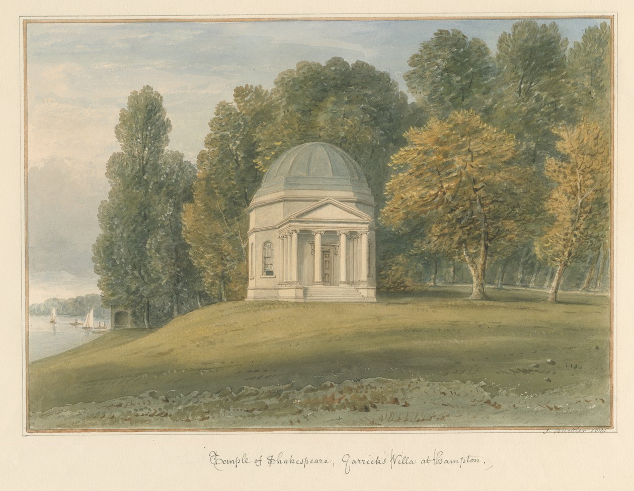 Middlesex – Hampton – Shakespearův chrám v Garrickově vile, 1831 od John Buckler