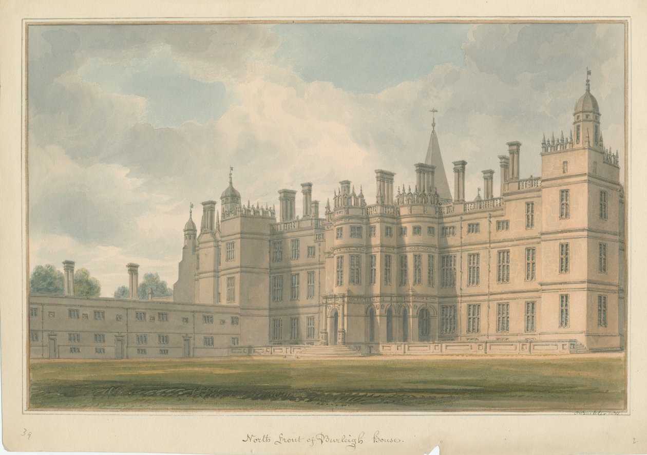 Northamptonshire - Burleigh House od John Buckler