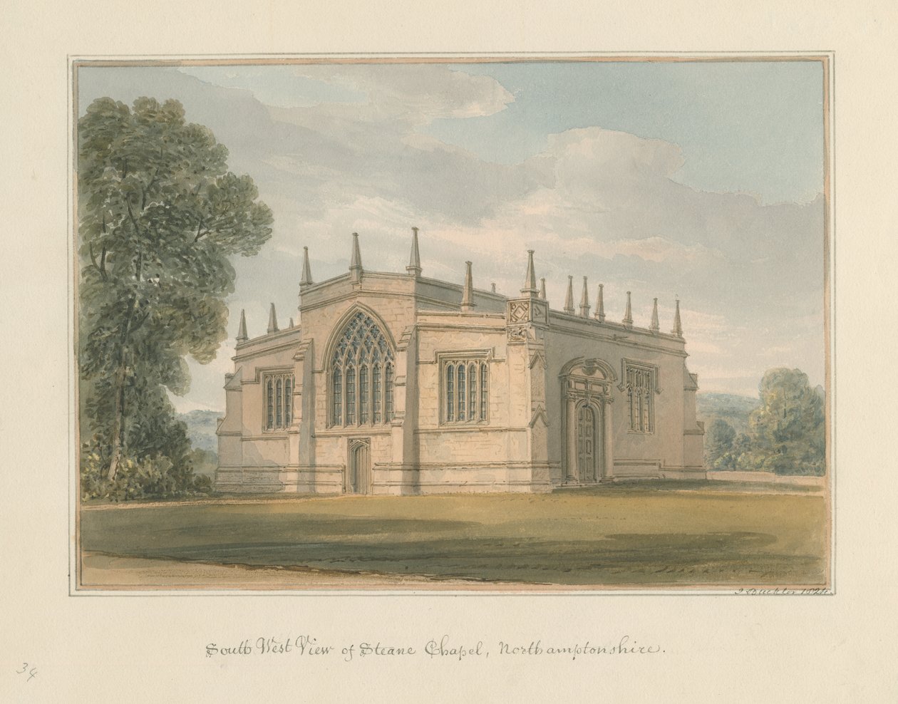 Northamptonshire - Steane Chapel od John Buckler