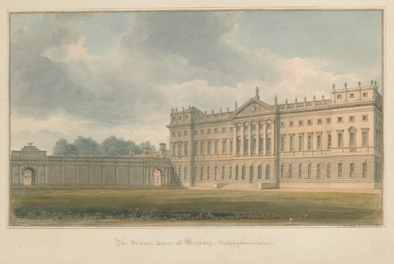 Nottinghamshire - Worksop - Manor House, 1813 od John Buckler