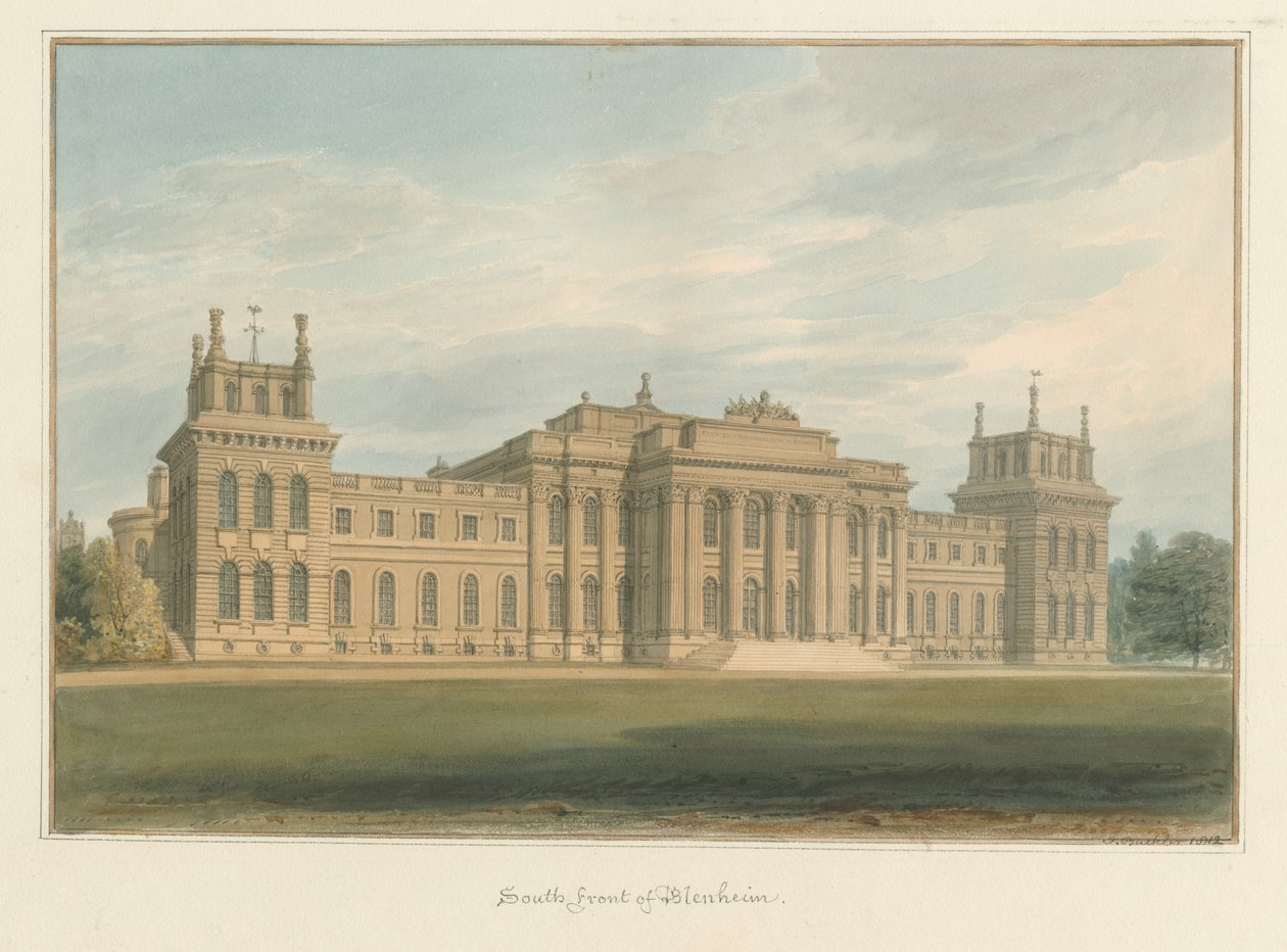 Oxfordshire - Blenheim [Palác], 1812 od John Buckler