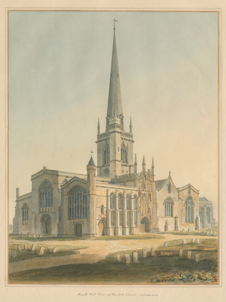 Oxfordshire - Burford Church, 1802 od John Buckler