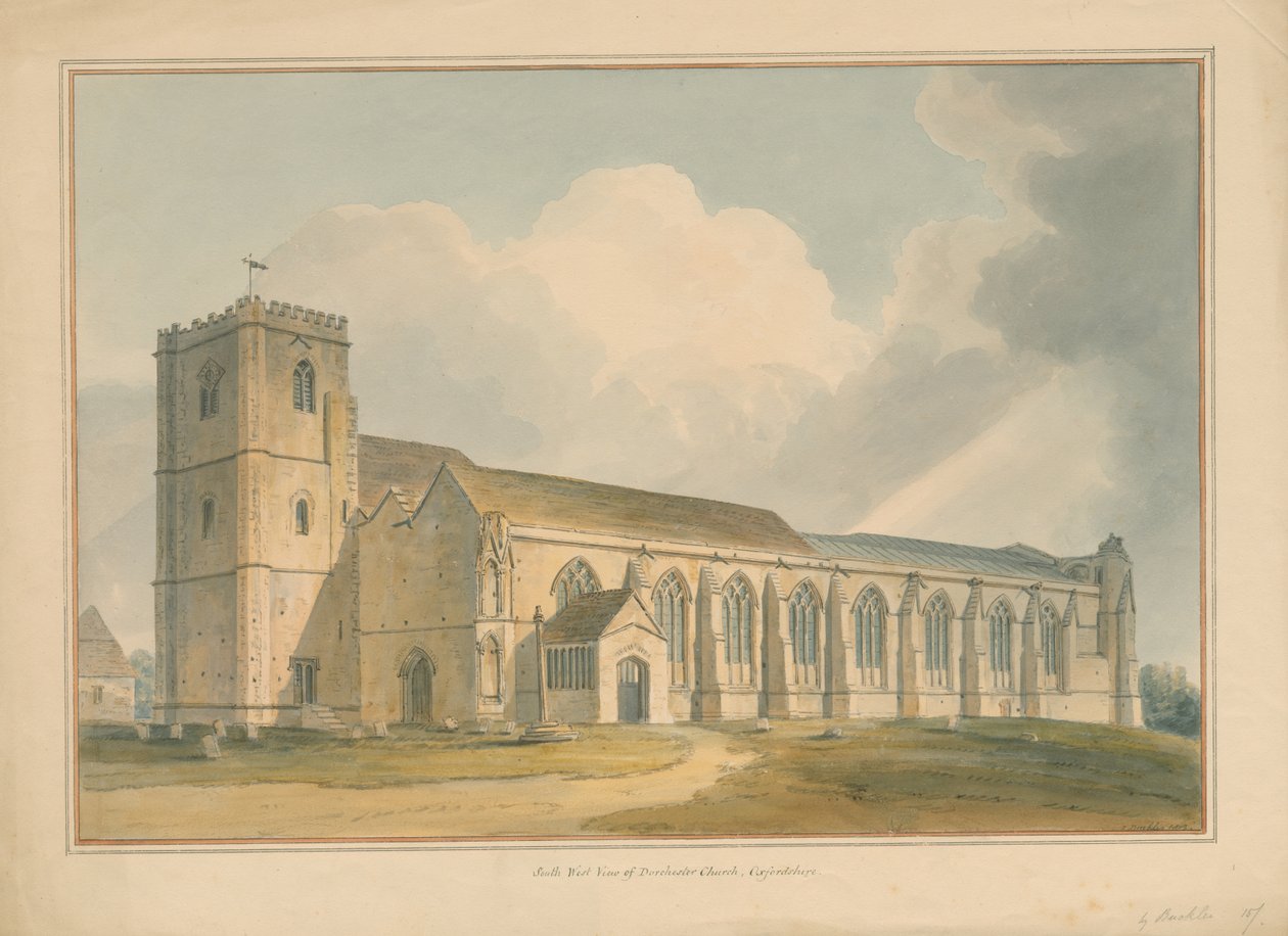 Oxfordshire - Dorchester Church, 1803 od John Buckler