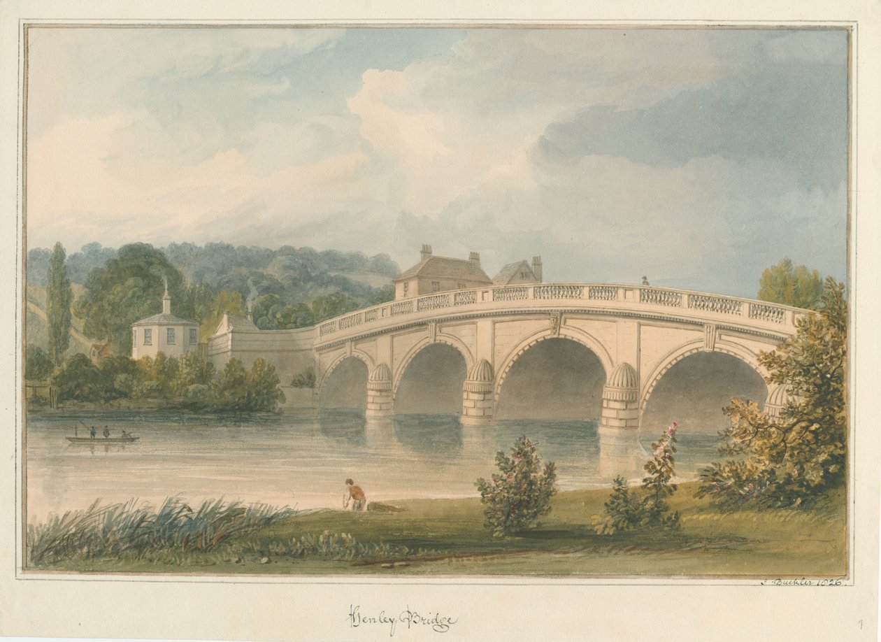 Oxfordshire - Henley upon Thames Bridge, 1826 od John Buckler