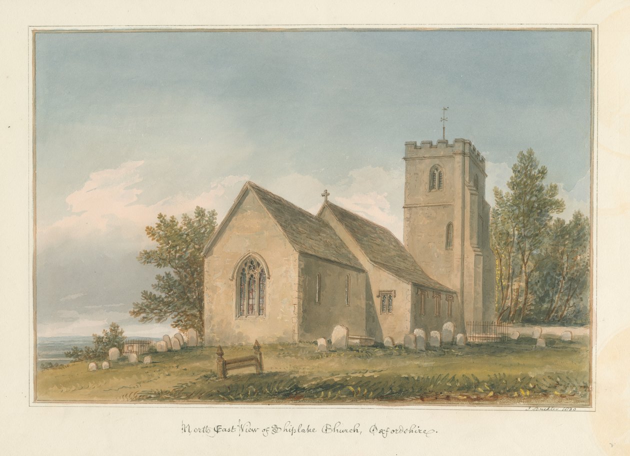 Oxfordshire - Shiplake Church, 1830 od John Buckler