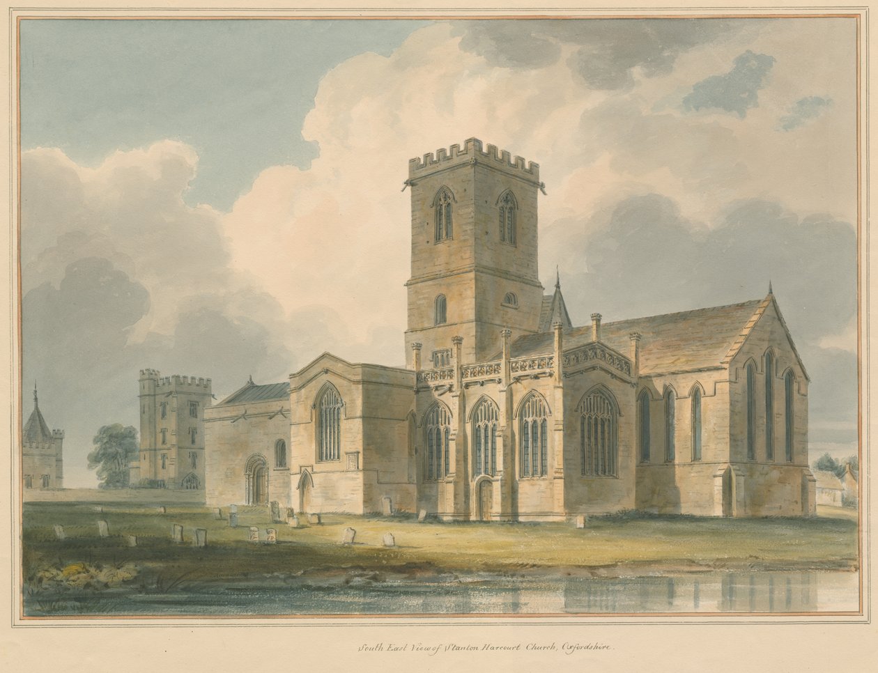 Oxfordshire - Stanton Harcourt Church, 1830 od John Buckler
