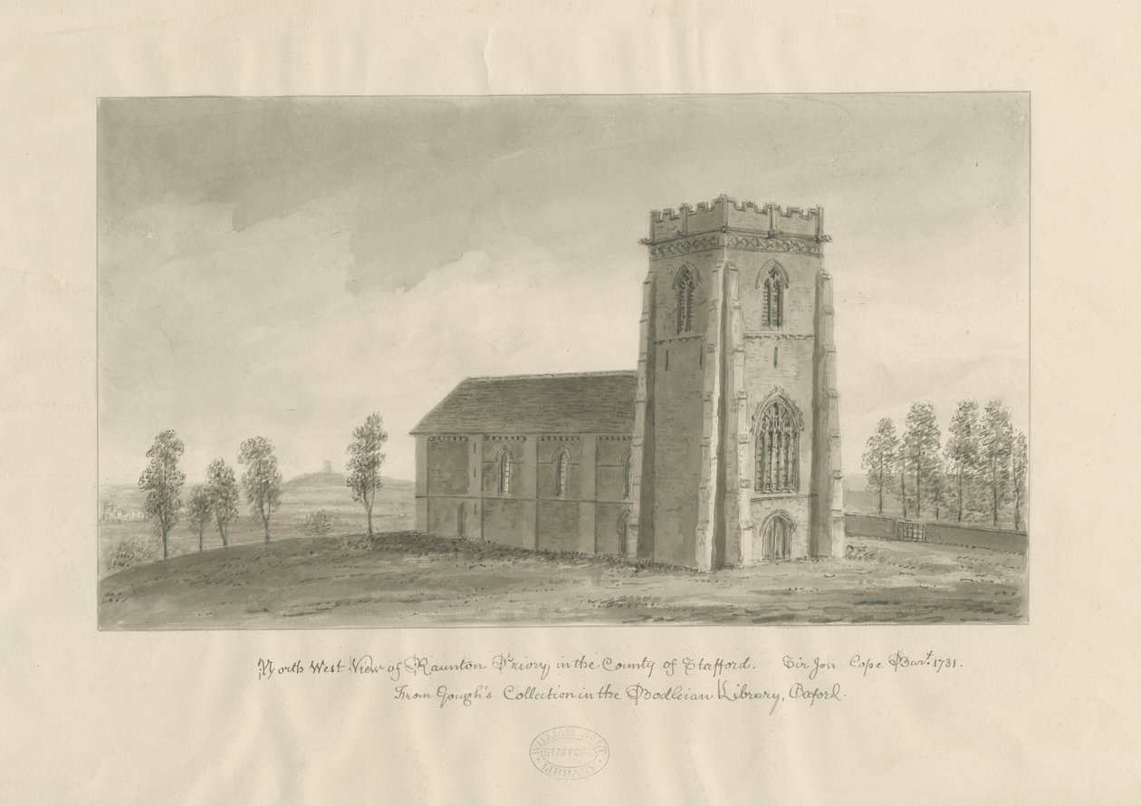 Ranton Abbey [Převorství]: sépiová kresba, nd [1770-1851] (kresba) od John Buckler