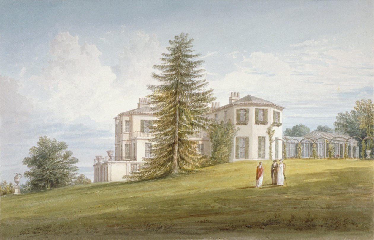 Jihozápadní pohled na Bromley Hill, Bromley, Kent, 1815 od John Buckler