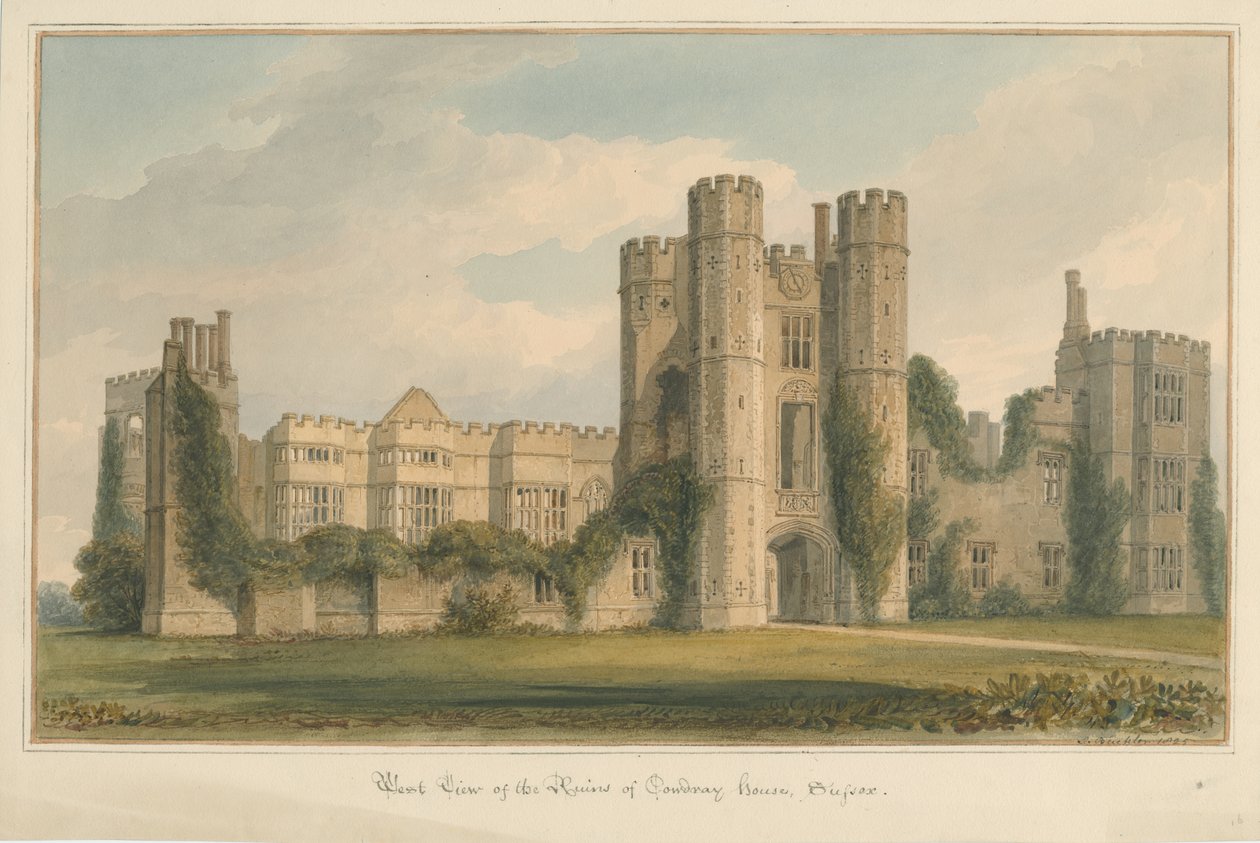 Sussex - Cowdray House, 1825 od John Buckler