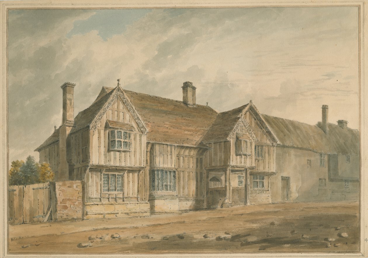 Warwickshire – Stratford – Shakespearův dům, 1826 od John Buckler