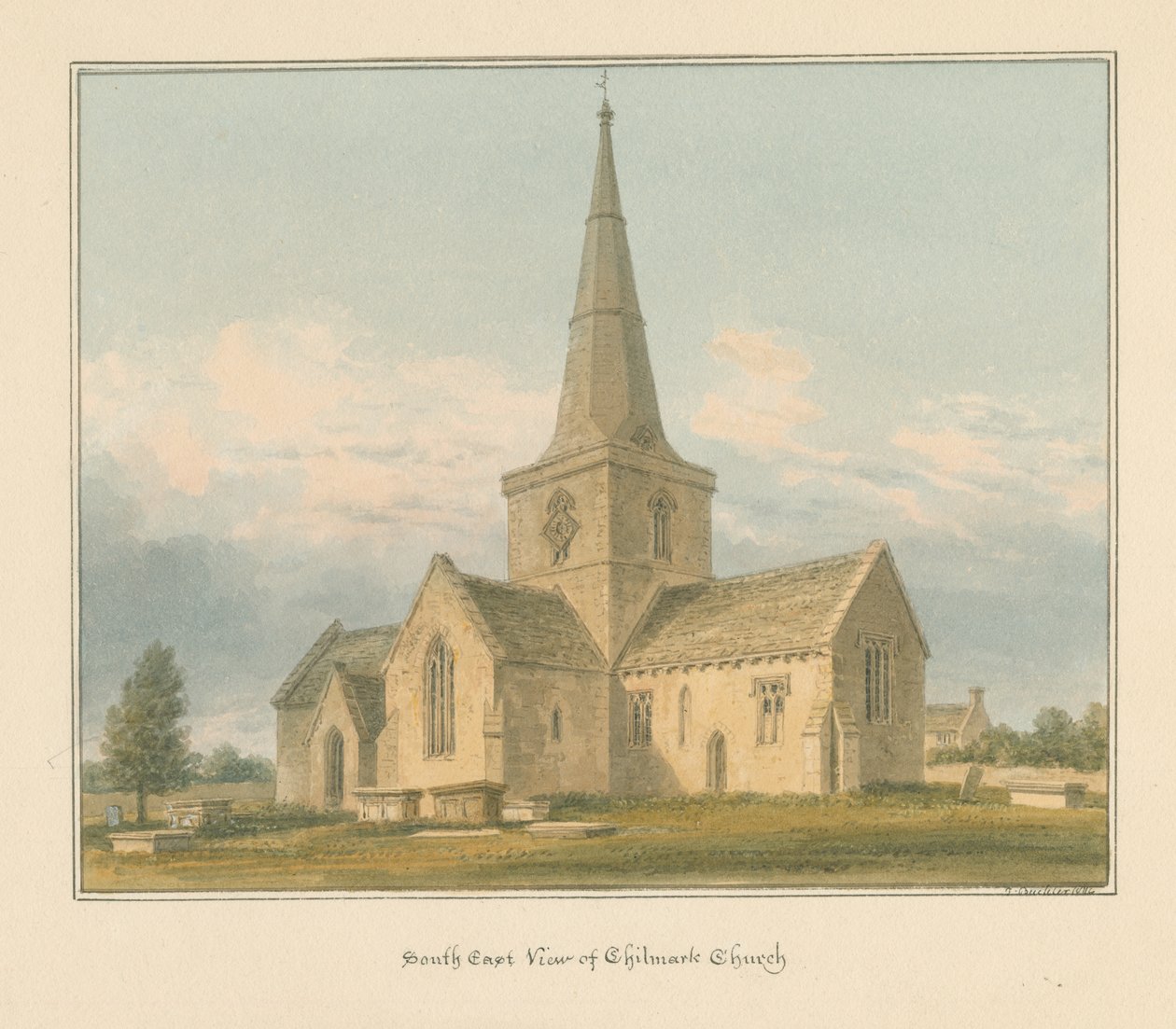 Wiltshire - Chilmark Church, 1814 od John Buckler