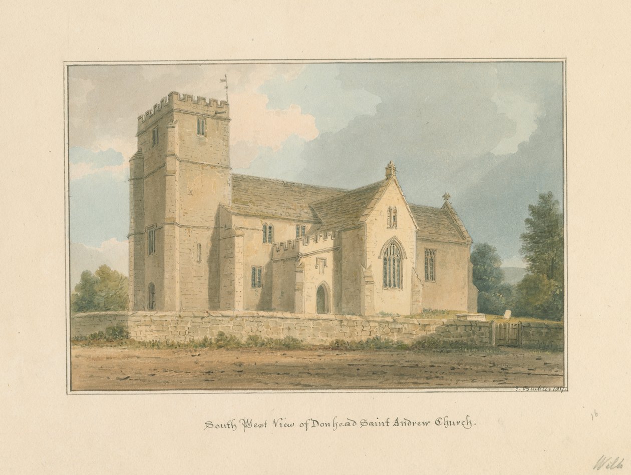 Wiltshire - Donhead Saint Andrew Church, 1817 od John Buckler