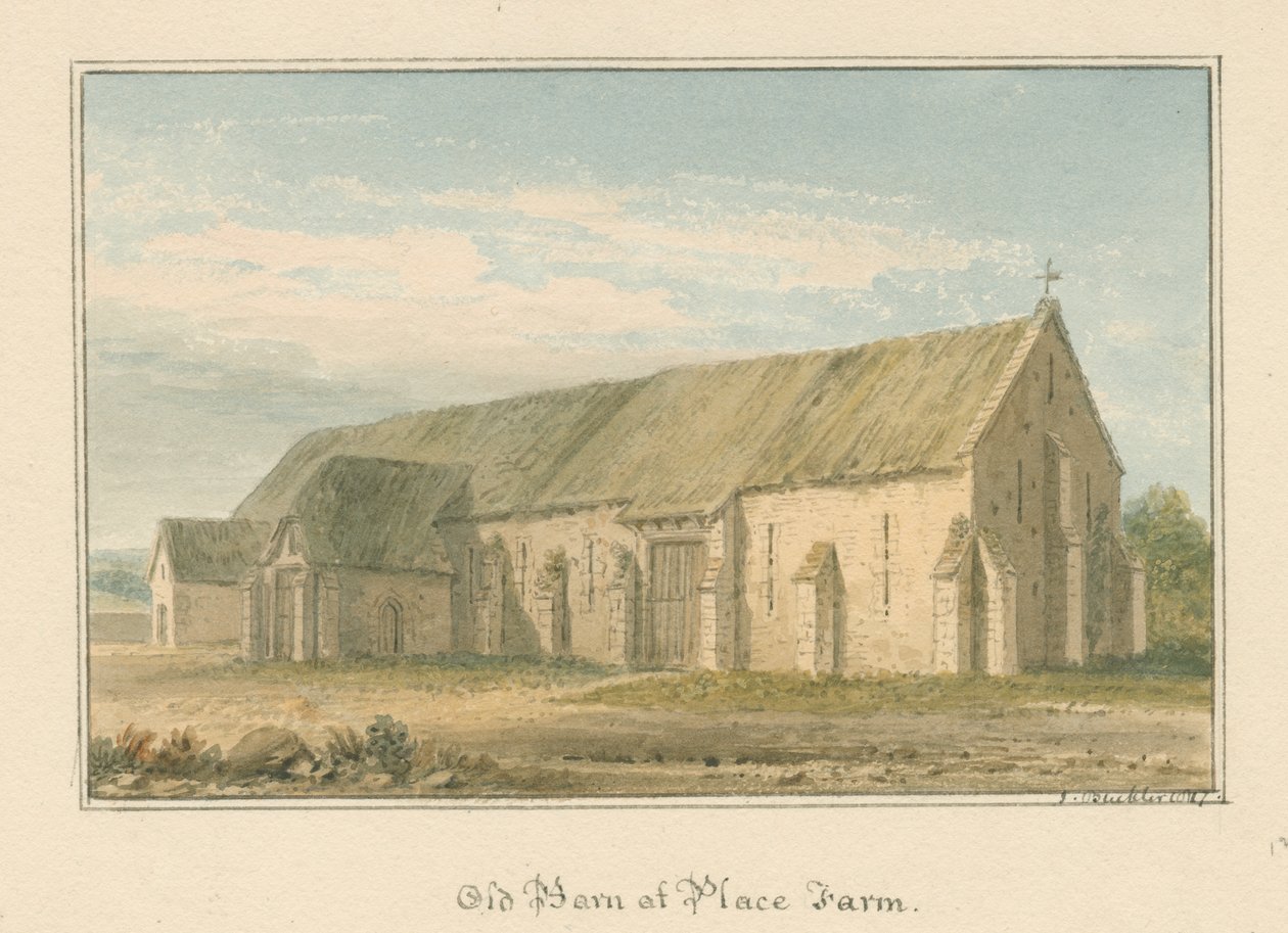 Wiltshire - Place Farm - Old Barn, 1817 od John Buckler