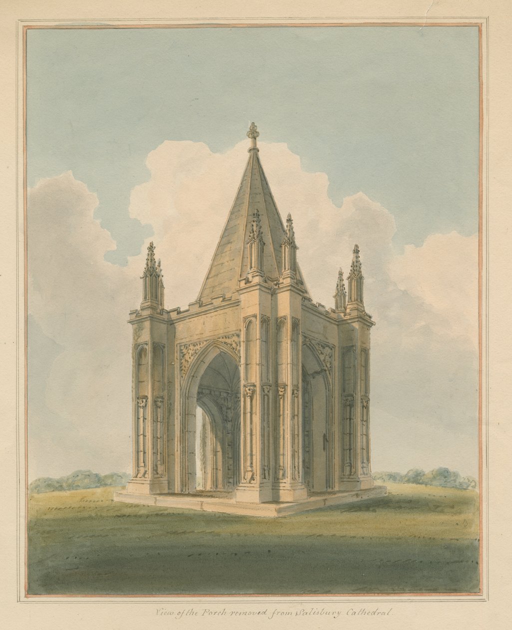 Wiltshire – katedrála v Salisbury – veranda, 1800 od John Buckler